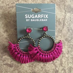 BaubleBar Fringe Hoop Earrings